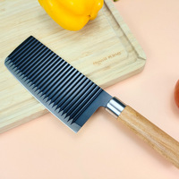 Ensemble de 6 couteaux de cuisine durables en acier inoxydable, manches en bois, lames noires antiadhésives, tranchantes, compatibles lave-vaisselle, ambidextres