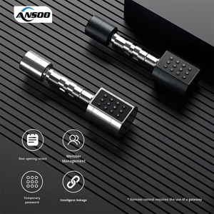 KK Tuya Smart Interior Puerta antirrobo de madera Cilindro de bloqueo de huellas dactilares Llave de aleación de aluminio Aplicación Conectividad Nube Sin agujero Cerradura TT - Product Image 3