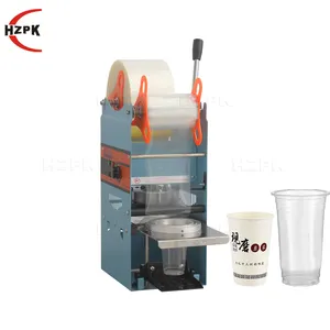 Hzpk Handmatige Bubble Thee Plastic Papieren Bekers Sealer Machine Voor Bubble Thee Winkel Apparatuur Cup Sealer