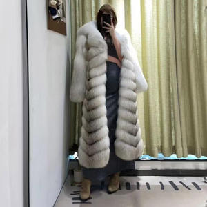 Cappotto di pelliccia di colore volpe di alta qualità <span class=keywords><strong>vestiti</strong></span> <span class=keywords><strong>invernali</strong></span> da donna <span class=keywords><strong>lunghi</strong></span> cappotti di pelliccia naturale per le donne - Product Image 3