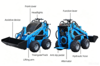 Chargeuse sur chenilles cellulaire automatique à chargement frontal avec moteur Kubota pour le mélange léger de ciment et de matériaux de construction, haute efficacité