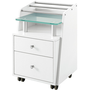 Dongpin Beauty Panel <b>Trolley</b> 40x41x63 Cm Tempered Glass Mobile Storage Cabinet With Casters Salon <b>Tool</b> Cart - Product Image 1
