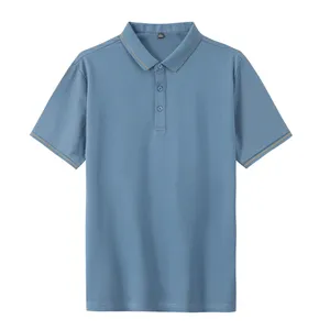 Polo à manches courtes pour homme, col polo, léger, respirant, couleur unie, décontracté, été - Product Image 1