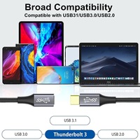 Cable de Alimentación USB C a USB C de Alta Calidad 5A, Cable de Datos Trenzado de Nailon TIPO C 3.1, Cable de Transmisión de Datos 4K HD