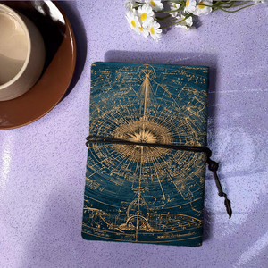 Cahier Vintage A6 avec Fermeture à Cravate Fait à la Main 160 Pages Cadeau Premium de Réunion d'Affaires pour Vendeurs avec Étoile-Centré <span class=keywords><strong>Ancie</strong></span> - Product Image 3