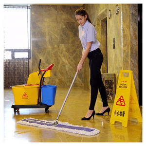 <span class=keywords><strong>Chariot</strong></span> essoreur à serpillères professionnel <span class=keywords><strong>avec</strong></span> double seau en plastique PP, <span class=keywords><strong>chariot</strong></span> <span class=keywords><strong>de</strong></span> nettoyage à pression par le bas <span class=keywords><strong>avec</strong></span> roues, seaux en plastique - Product Image 6