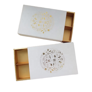 Customized A4 Size Drawer Paper Boxes Cardboard Material UV Logo Hot Stamping 4/6 Pieces Packaging Mooncake <strong>Biscuits</strong> Donuts <strong>Gift</strong> - Product Image 1