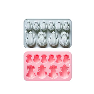 Moules à gâteau en silicone antiadhésif à motif de grenouille, de qualité alimentaire, réutilisables, mignons, en silicone magnétique pour chocolat, bonbons et glace, moule DIY - Product Image 1