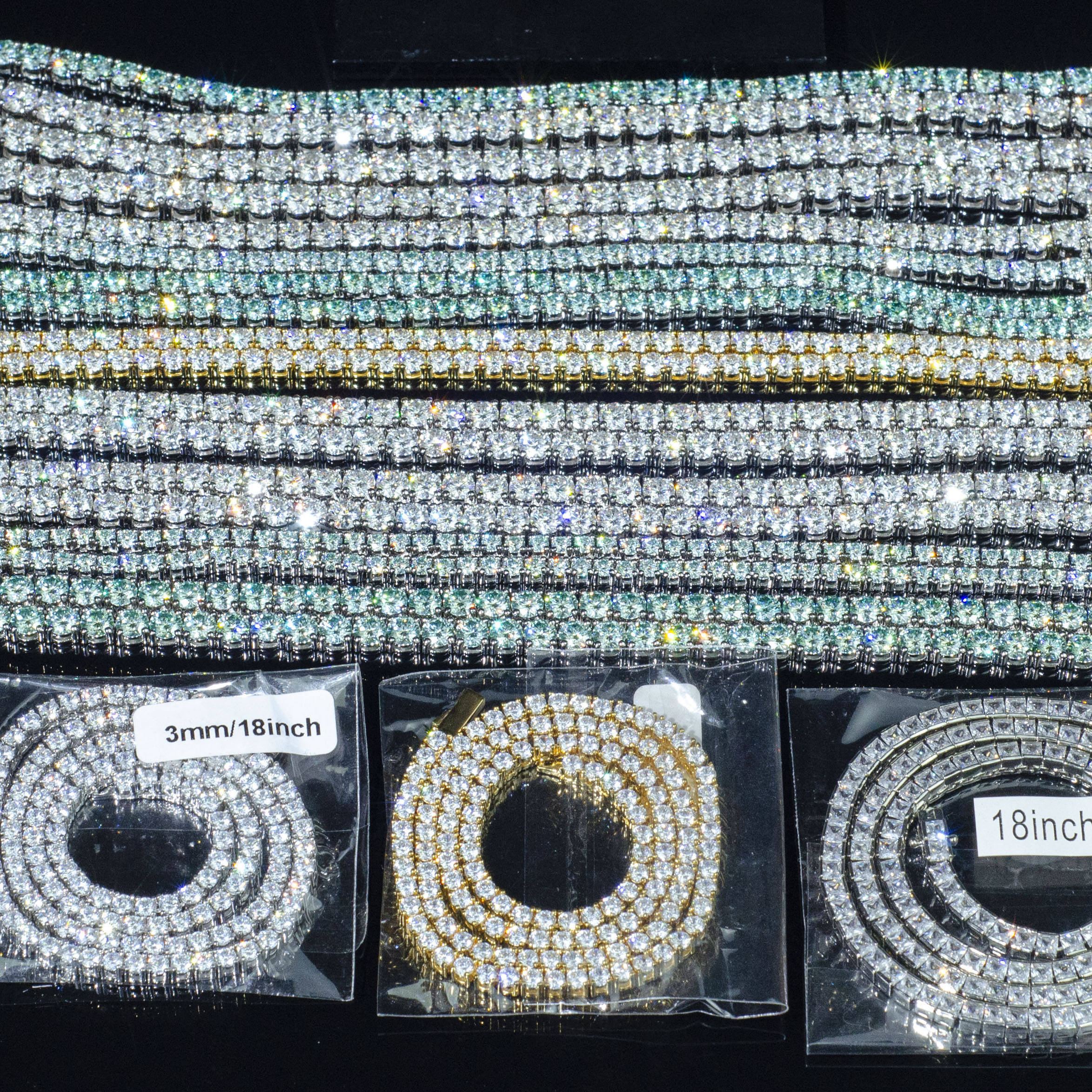 Blue Moissanite Tennis Chain