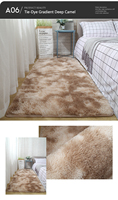 Tapis Shaggy Décoratif Doux en Fausse Fourrure Tie Dye pour Chambre Salon Antidérapant Facile à Nettoyer