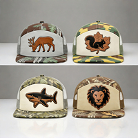 Gorra Snapback Estructurada de 7 Paneles con Parche de Cuero Premium y Logotipo Personalizado, Gorras Trucker de Malla Transpirables y Ligeras para Senderismo y Camping