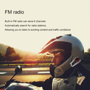 FM radyo/müzik paylaşımı Stereo ses su geçirmez kask Communicator motosiklet binici interkom ile rüzgar gürültü geçirmez mikrofon - Product Image 5