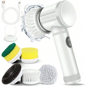 USB 5 1 Electric Cleaning Brush Kit Kitchen & Bathroom Cleaning Tool With Bathtub Scrubber And Dishwasher Sink Clean Car Tool