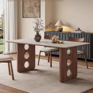 Set Moderno di Tavolo <span class=keywords><strong>da</strong></span> <span class=keywords><strong>Pranzo</strong></span> in Marmo e Legno Massiccio con Sedie, Design di Lusso <span class=keywords><strong>per</strong></span> 4-6 Persone, Arredamento <span class=keywords><strong>per</strong></span> <span class=keywords><strong>Sala</strong></span> <span class=keywords><strong>da</strong></span> <span class=keywords><strong>Pranzo</strong></span>, Vendita Speciale - Product Image 5