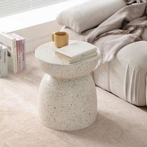 Table basse d'angle de luxe multifonctionnelle de style japonais Wabi-Sabi en bois massif avec plateau en marbre, style crémeux, pour salon YOUJING - Product Image 1