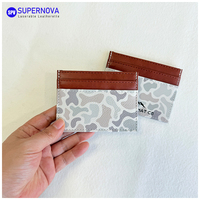 Dompet Kartu Kulit Laserable Pulsen Factory, Desain Tipis 5 Slot, Dompet Kulit Buaya Tempat Kartu Bisnis dan Kartu Kredit