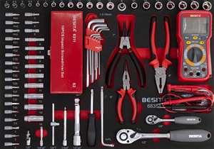 Set di <span class=keywords><strong>Attrezzi</strong></span> per Riparazione e Manutenzione <span class=keywords><strong>Moto</strong></span> di Alta Qualità, 148 Pezzi con Carrello Portautensili - Product Image 3