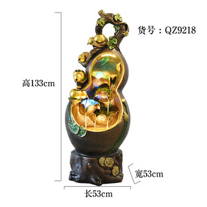 Fontaine en forme de gourde pour salon, décoration d'intérieur Feng Shui, sculpture en résine décorative - Product Image 4