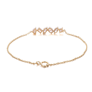 กำไลข้อมือทองคำแท้ 18k 14k 10k ดีไซน์มินิมอลแบบปรับได้ ประดับเพชรแล็บ เหมาะสำหรับสุภาพสตรีทำงาน/มีอาชีพ - Product Image 2