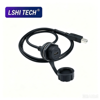 Câble d'extension USB-C M22 IP67, cordon USB-C femelle vers USB B à montage sur panneau pour équipement de tableau de bord de camion de chantier