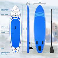 Planche de paddle gonflable pliable économique pour yoga et SUP