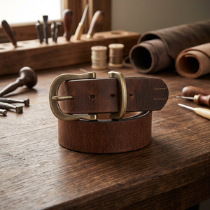 Factory Direct High Quality Genuine Cow Hide Steel Pin Vintage Heavy Duty Waterproof Eco-Friendly Belt New Arrival Wholesale - Product Image 1