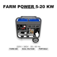 Générateur diesel à châssis ouvert 5kw 8kw 10kw 15kw 20kw pour l'irrigation agricole, refroidissement par air, 220v 230v 380v 50Hz 60Hz, démarrage automatique