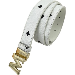 Ceintures pour hommes en cuir de vachette véritable respirant, personnalisées 2026, avec <span class=keywords><strong>boucle</strong></span> en alliage de la lettre M brossée en <span class=keywords><strong>laiton</strong></span> <span class=keywords><strong>massif</strong></span>, style décontracté, largeur 3,5 cm - Product Image 1