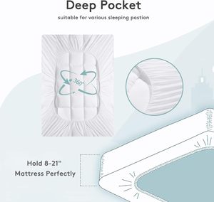Nệm <span class=keywords><strong>Topper</strong></span> Vua Kích thước thêm dày 8-21 inch sâu Pocket Bìa bảo vệ làm mát overfilled thay thế Điền - Product Image 3