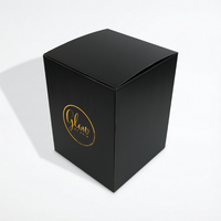 Boîte carrée haute en carton ondulé noir mat avec estampage à chaud doré de qualité supérieure pour cosmétiques