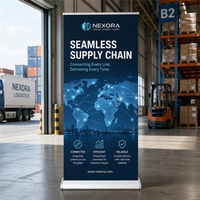 Support de bannière rétractable en aluminium OEM d'usine, réutilisable, pour les magasins de signalétique internationaux DDP