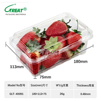 Wegwerp Food Grade Clamshell Scharnierende Container Aardbei Fruit Box Duurzame Afhaalmaaltijden Verpakking In De Uitverkoop