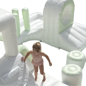 Bantalan cipratan putih Pastel taman air, Slide Kombo tiup alas cipratan mainan anak dengan Blower - Product Image 4