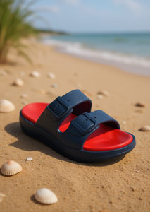 Sandali Unisex in EVA con Doppio Cinturino, Comodi, Estivi, Casual, Punta Aperta, con Fibbia, Tinta Unita - Product Image 2
