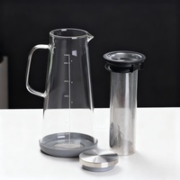 1000/1400ml Goutte De Glace Infusion Froide Cafetière Pot En Verre Borosilicate En Acier Inoxydable Filtre Couvercle Conception Contemporaine