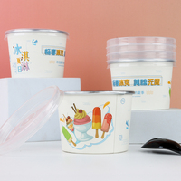 Gobelet à glace rond en papier blanc, qualité alimentaire, pour gelato, yaourt, sundae, emballage 6oz, logo de la marque imprimé en image nette