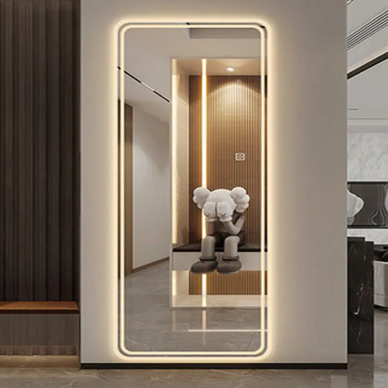 Salon Miroir Lumière Smart Miroir Rectangle Désembuage Dressing Vente en gros Pleine Longueur Miroir Led