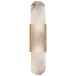 Modern Rectangular LED Wall Lamp Spanish Alabaster Shade Brass for Hotel <b>Corridor</b> Restaurant Marble Finish Bedside Bedside - Product Image 2