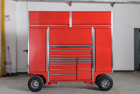 Chariot d'atelier professionnel robuste avec plateau amovible, frein hydraulique, roues de sécurité, chariot de garage avec grandes roues
