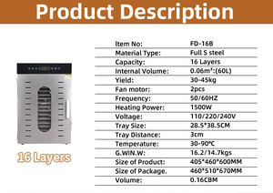 Déshydrateur alimentaire solaire en acier inoxydable à 16 plateaux avec support OEM, sécheuse à fruits solaire, fournisseur de déshydrateurs de légumes solaires - Product Image 4