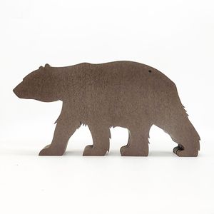 Uionen Oso de Madera Tallado Multicapa con Diseño Hueco, Adorno Artesanal Coleccionable de Animal para el Hogar, Escritorio o Mesa - Product Image 3