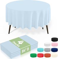 Nappe de table pour révélation du sexe du bébé, ronde de 84 pouces, bleu clair, résistante à l'eau, pour table de dessert de Pâques