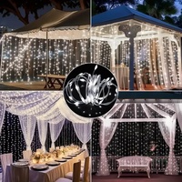 Guirlande lumineuse LED connectable d'extérieur avec câble recouvert de caoutchouc pour la décoration de salle de festival, 8 modes d'éclairage scintillant