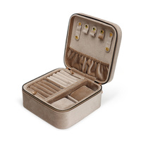 Emballage de boîte à bijoux de voyage en velours avec bague collier personnalisée de luxe