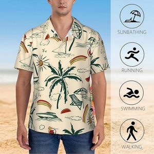 Camisa Hawaiana Personalizada para Hombre, Transpirable, ODM, Manga Corta, Cuello Mao, Casual, Verano, Playa Tropical, con Bolsillo - Product Image 4