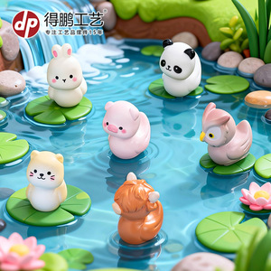 Adornos de Resina de Animales de Dibujos Animados, Conejo, Gato, Panda, Cerdo, Búho, Gatito, Vaca de las Tierras Altas, Decoraciones Artísticas para el Hogar y Escritorio, Regalos Artesanales - Product Image 1