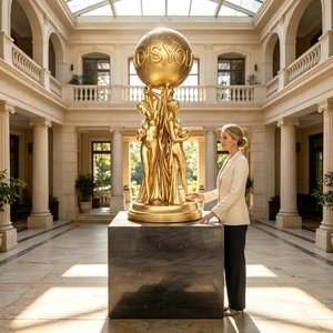 Escultura de Bronce de Alta Calidad RELONG, Estatua '<span class=keywords><strong>El</strong></span> <span class=keywords><strong>Mundo</strong></span> Es Tuyo', Personalizable, Disponible para la <span class=keywords><strong>Venta</strong></span> - Product Image 1