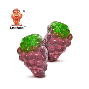 Vente chaude Halal Mix Fruit Forme <span class=keywords><strong>de</strong></span> raisin 3D Gummy multicolores à mâcher Bonbons aux fruits Snack chinois - Product Image 3