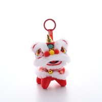 Peluche Lion de la Porte en Peluche Style Chinois, Mini Lion de la Danse de la Fortune, Jouet Décoratif du Nouvel An Chinois, Cadeau