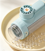 XHLSUB 690ml Gourde en plastique portable avec ventilateur pulvérisateur USB, multifonction intelligente, double gourde, bouteille d'eau sport